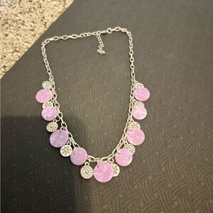 Elegant Silver and Pink Charm Necklace 15